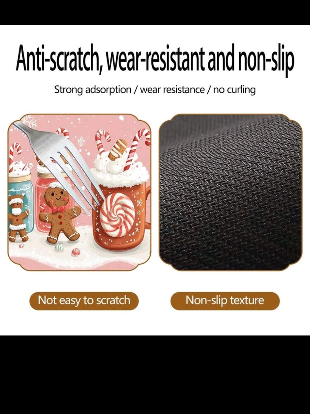 Gingerbread Silicone Absorbent Non Slip Mat - Picture 2 of 8